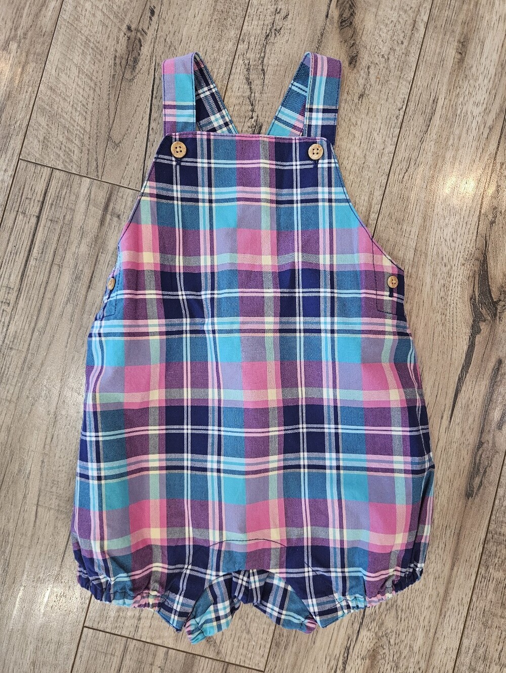 NWT Janie & Jack Baby Girl Overall Romper Pink Purple Blue 6-12 Months